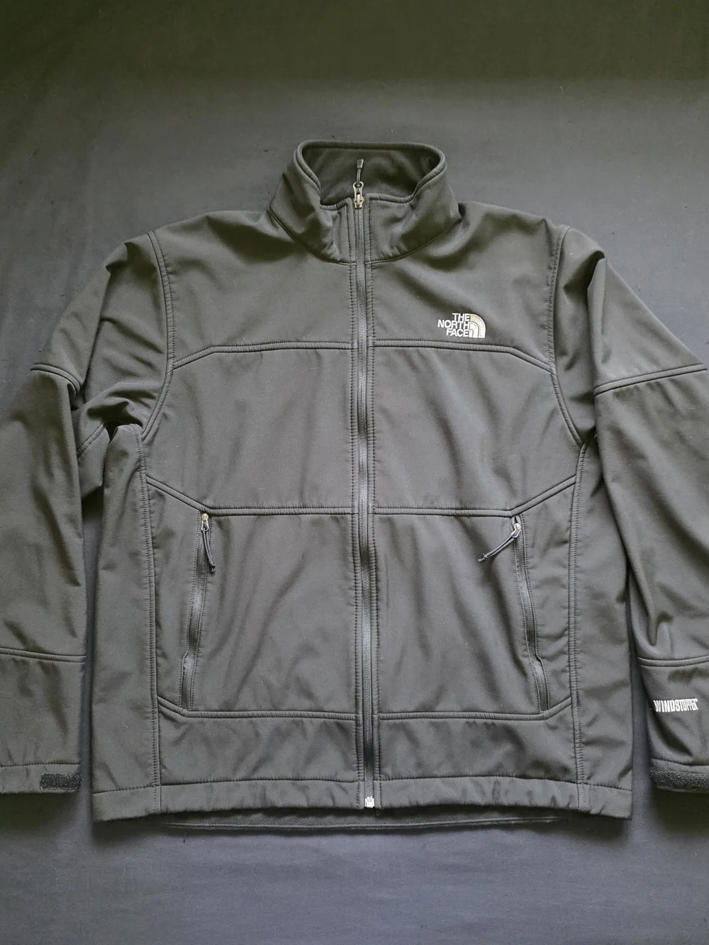 The North Face Men's Black Performance Zip Up Windstopper Softshell Jacket Coat